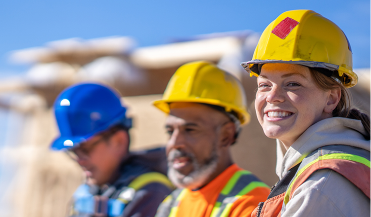 Mining workers - smiling girl - employee benefits - Maxxia