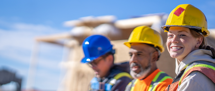 Mining workers - smiling girl - employee benefits - Maxxia