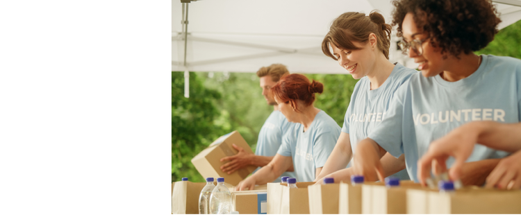 People volunteer for charity