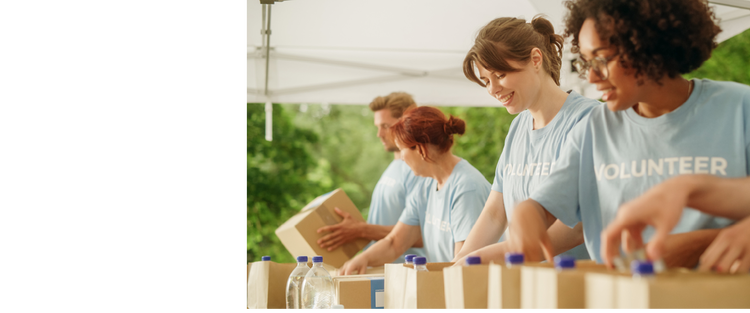 People volunteer for charity