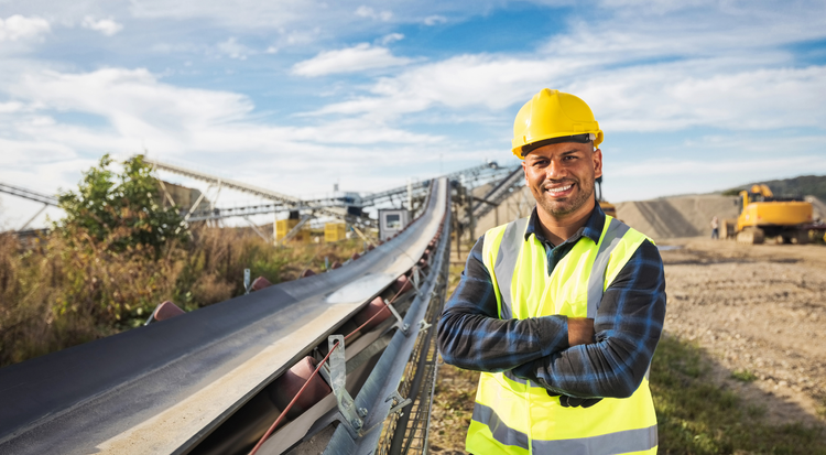 Mining worker with smiling face
