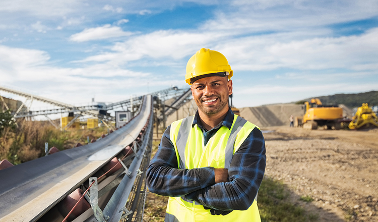 Mining worker with smiling face