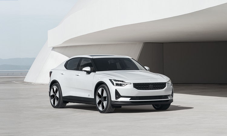 Polestar 2 exterior front view in the middle of the road. Contact Maxxia novated leasing team today on Polestar novated lease.