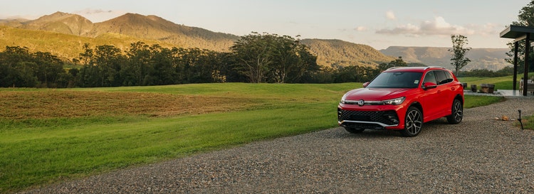VW Tiguan front exterior view available on a novated lease in Australia with Maxxia.