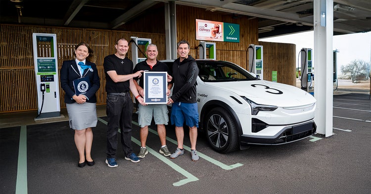 Polestar 3 receiving the EV Guinness World record