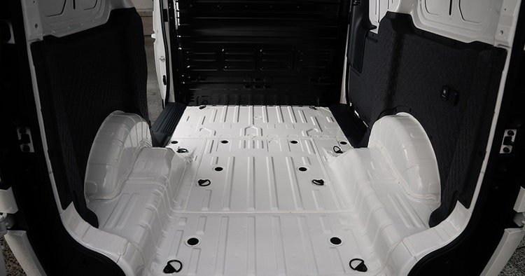 Kia PV5 Cargo van interior cargo view available on a novated lease through Maxxia in Australia.