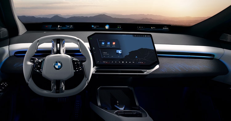 BMW iX3 new Panoramic iDrive tech that includes a 43.3-inch screen. Novate an BMW iX3 through Maxxia today.