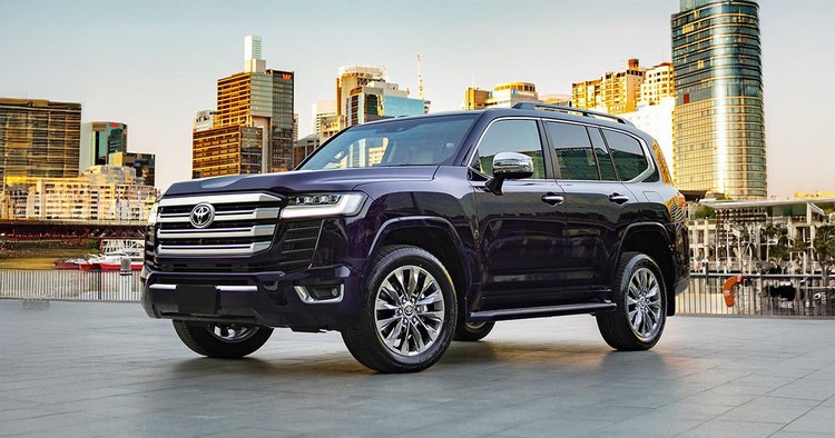 Toyota Landcruiser SUV front exterior view available on a novated lease through Maxxia in Australia.