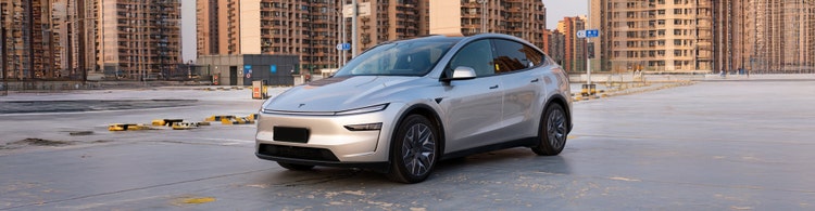 Tesla Model Y exterior front view. Contact Maxxia for Tesla Model Y novated lease today.