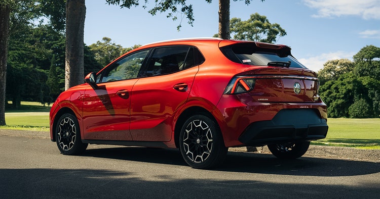 MG4 electric rear exterior view available on a novated lease through Maxxia in Australia.