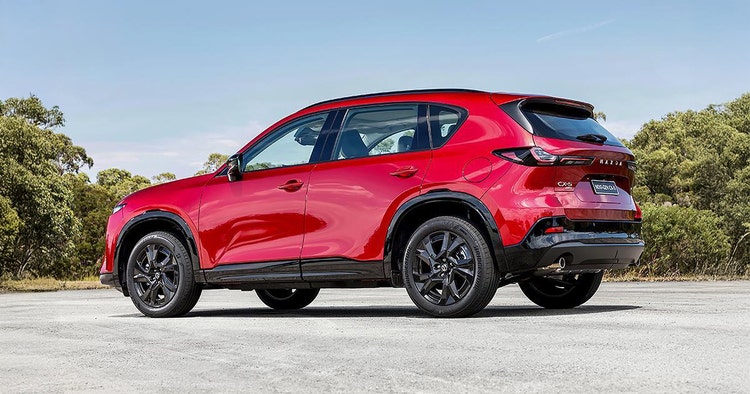 Mazda CX-5 SUV rear exterior view available on a novated lease through Maxxia in Australia.