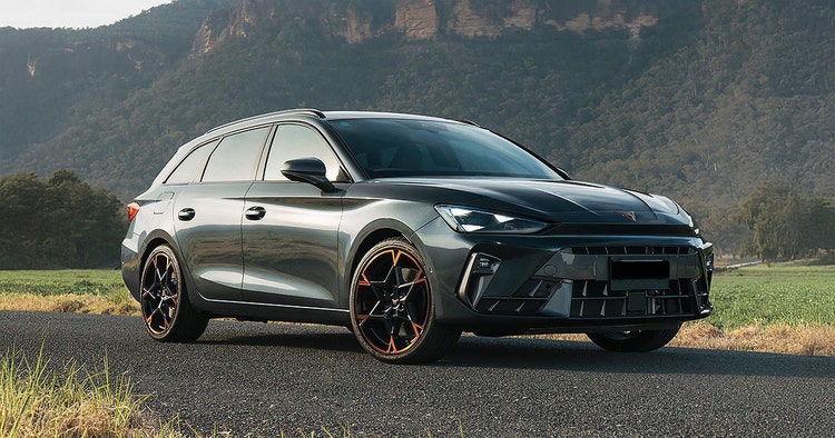 Cupra Leon front exterior view available on a novated lease through Maxxia in Australia.