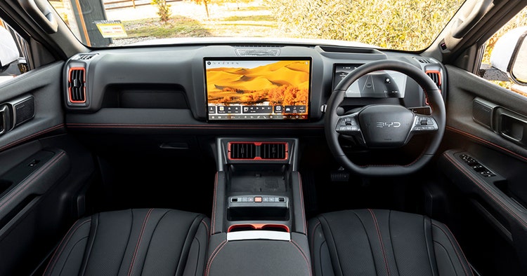 BYD SHARK 6 interior dashboard view available for a novated leasing with Maxxia.