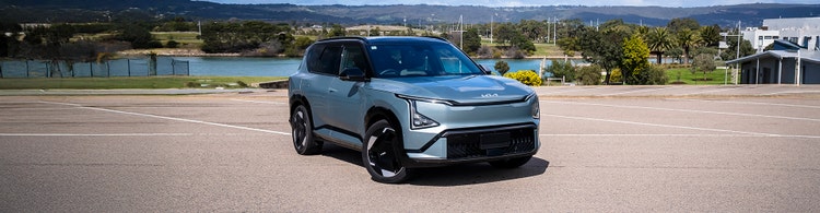 Kia EV5 Earth front exterior view. Contact Maxxia novated lease team today and novate a Kia EV5 Earth lease through Maxxia novated leasing.