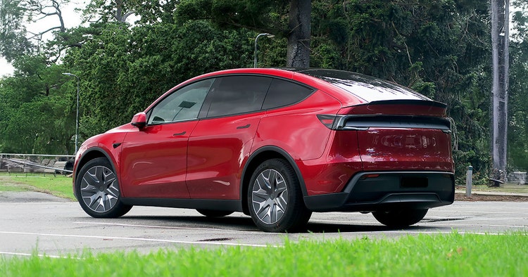 Tesla Model Y L electric rear exterior view available on a novated lease through Maxxia in Australia.