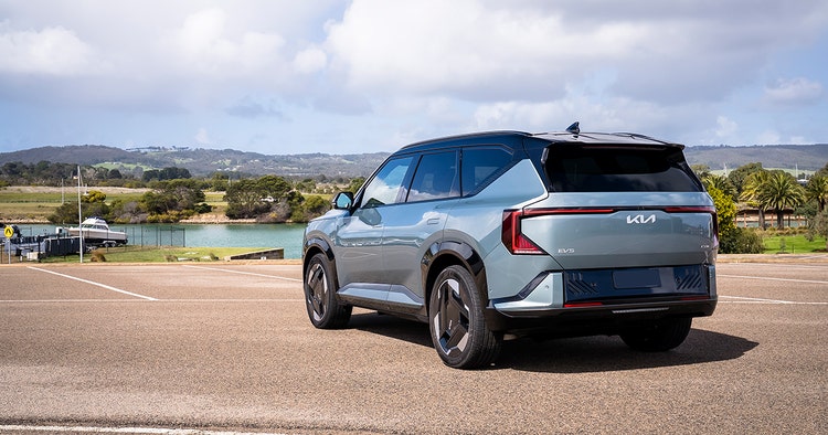 Kia EV5 Earth back exterior view. Kia EV5 Earth novated lease through Maxxia and contact Maxxia novated lease team today.