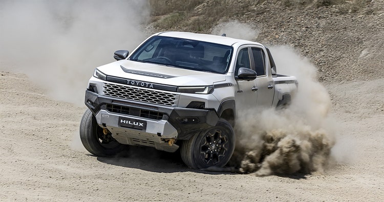 Toyota HiLux exterior front view. Contact Maxxia novated lease team today for a Toyota HiLux novated lease.
