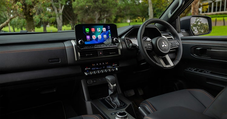 Mitsubishi Triton interior dashboard view available for a novated leasing with Maxxia.