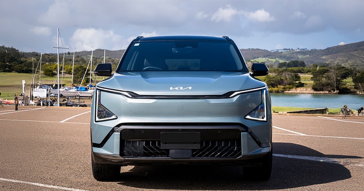 Kia EV5 Earth front exterior view. Contact Maxxia novated lease team today and novate a Kia EV5 Earth lease through Maxxia novated leasing.