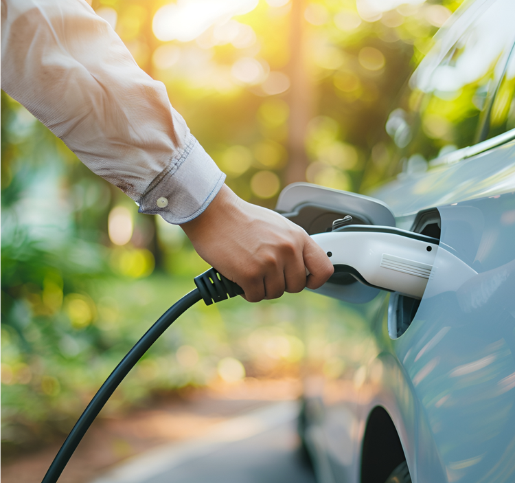 A man charging his EV. Learn how to get started with electric vehicles novated leasing and use our novated lease calculator.