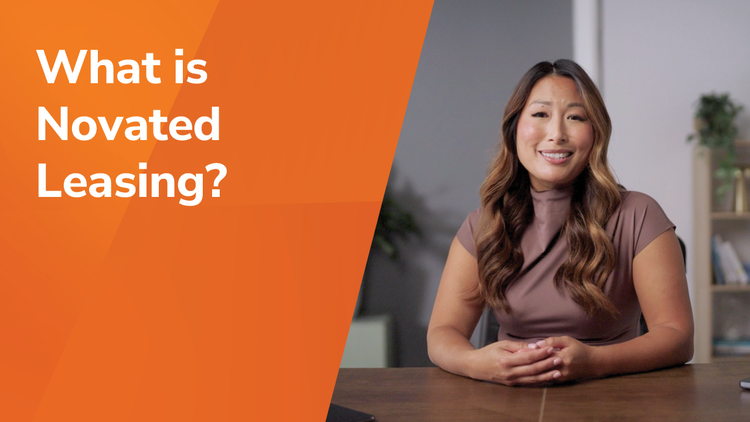 What is novated leasing? title and a woman smiling.