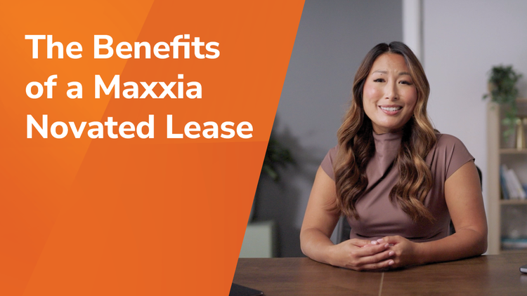 The benefits of a Maxxia novated lease title and a woman smiling.