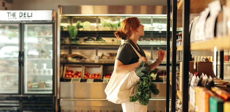 A woman doing her grocery shopping. Find out the range of salary packaging benefits available depending on your industry.