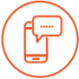 A mobile with a message symbol on top of it. Simply call us on 1300 123 123 (8am - 7pm AEST, Monday to Friday).