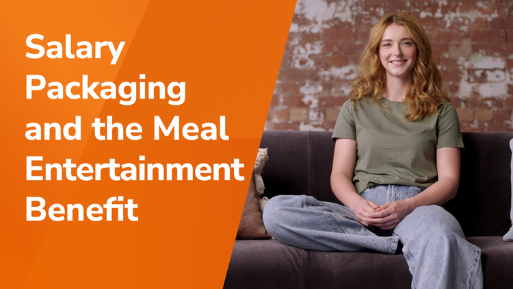 A woman explaining salary packaging and the meal entertainment benefit. Contact Maxxia salary sacrifice team today.