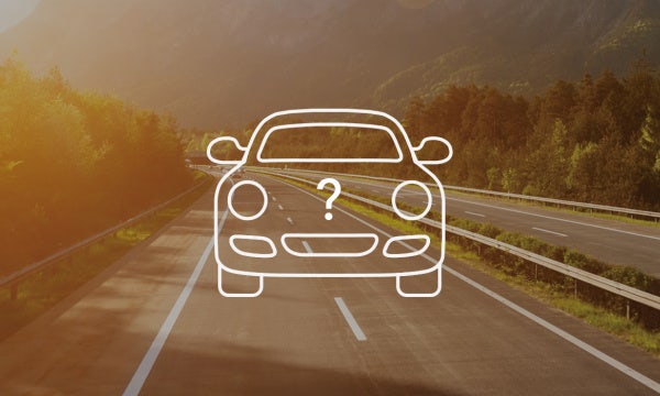A car symbol with a question mark on a highway background. Let Maxxia discover and negotiate the best car options for you.