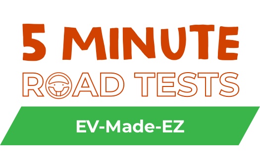A badge that reads the 5 minute motorvated road test