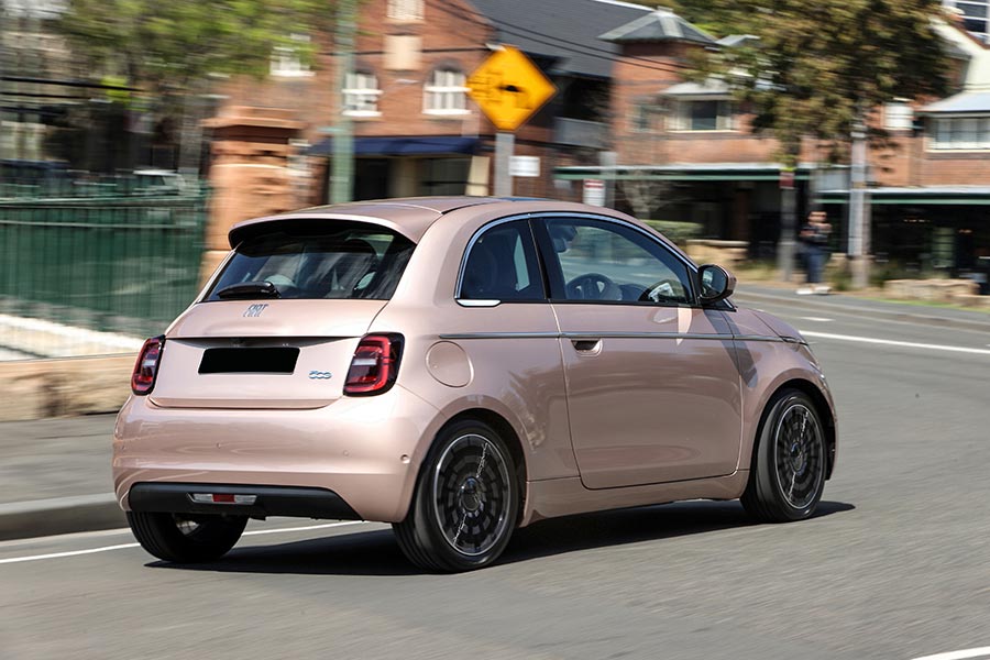 Fiat 500e 2023 on road