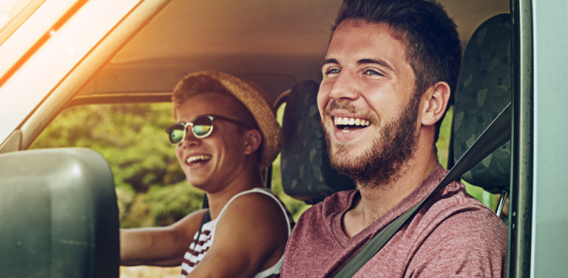 people in car