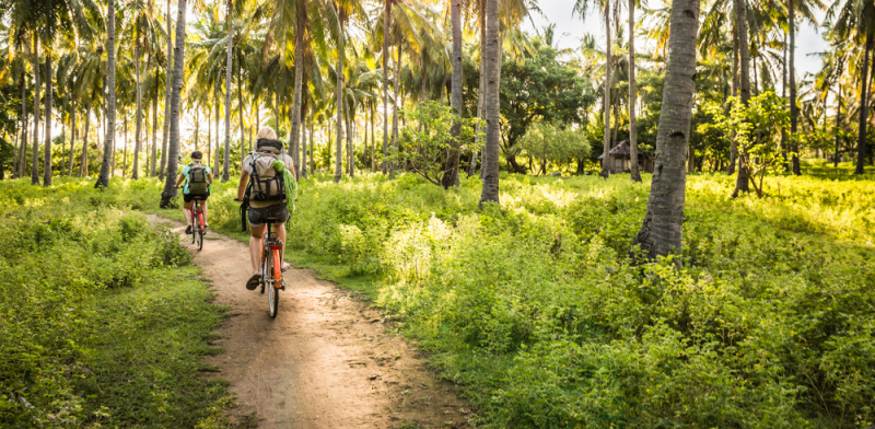people riding bikes