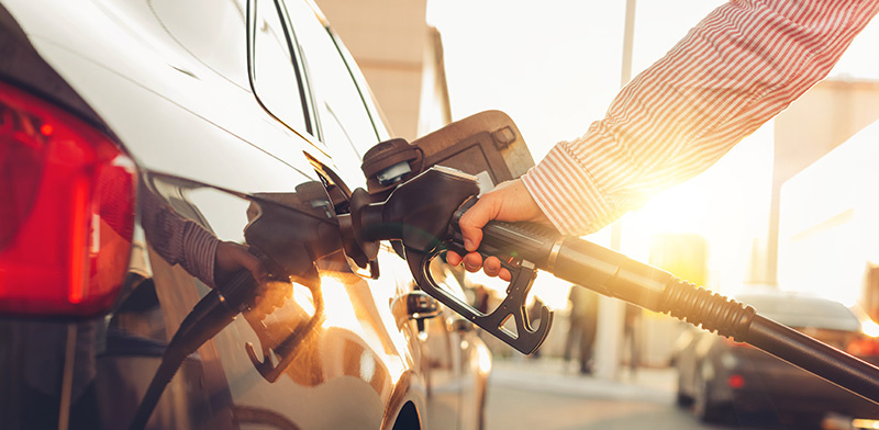 Filling up at petrol station