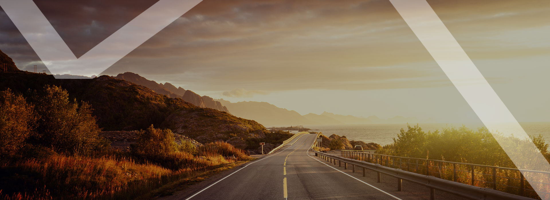Open road by the ocean