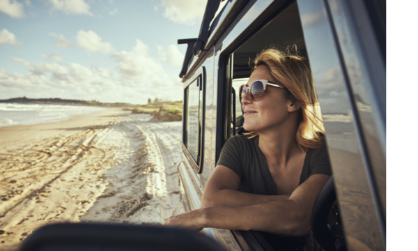 woman in car