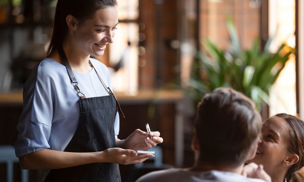 Waitress taking an order