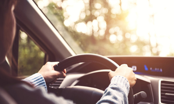 Hands on steering wheel