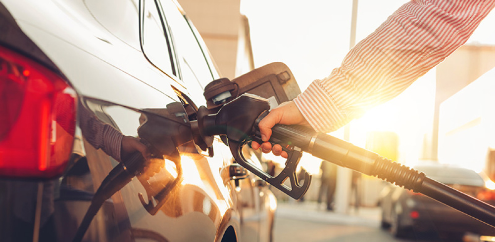 Filling up at petrol station