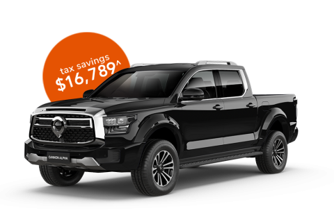 Novate a GWM Cannon Alpha Lux Auto 4WD Dual Cab through RemServ and you could save on tax.