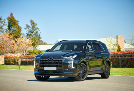 Hyundai Palisade Calligraphy Black Ink 2024 on road
